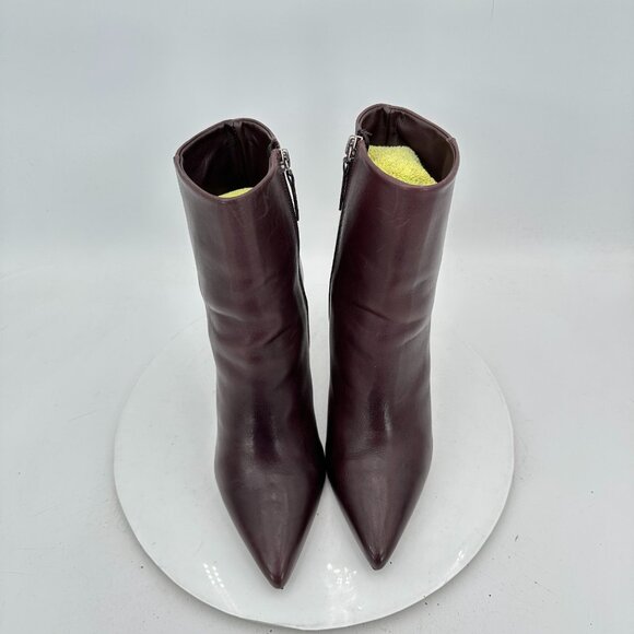 Schutz Women Size 9B Dark Brown Leather Side Zip Pointed Toe Ankle Heel Boot - Picture 3 of 11